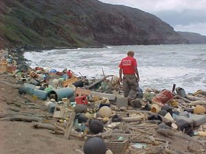 Marine debris similar to that found on Henderson Island - this in the Hawaiian islands. By NOAA - http://marinedebris.noaa.gov/marinedebris101/photos_ecosys.html, Public Domain, https://commons.wikimedia.org/w/index.php?curid=3834865